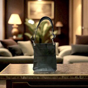 Anthropologie Margot Black Leather Crossbody Shoulder Bag